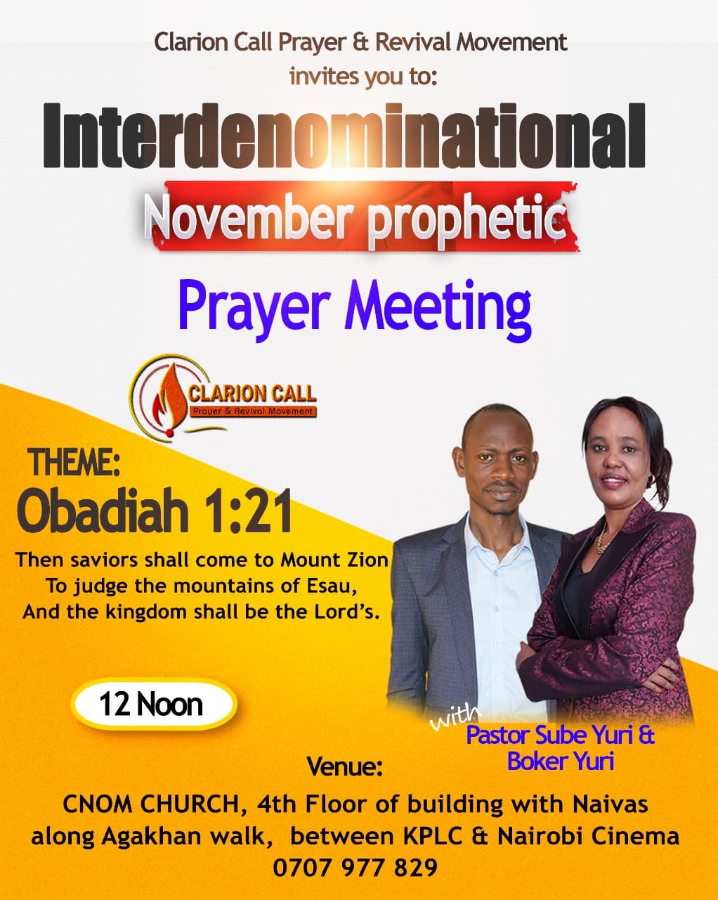 NOVEMBER PROPHETIC PRAYER RALLY